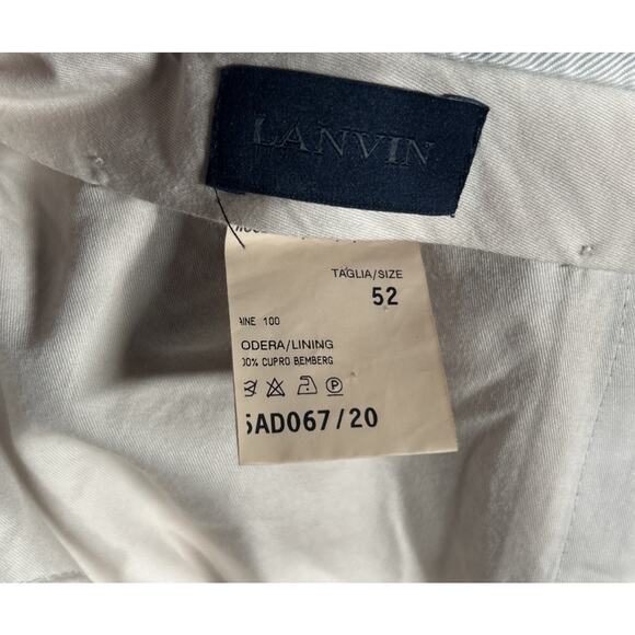 LANVIN FLAT FRONT WOOL TROUSERS DRESS PANTS SLACKS ITALY BLACK GRAY MEN'S 52 - Picture 4 of 4